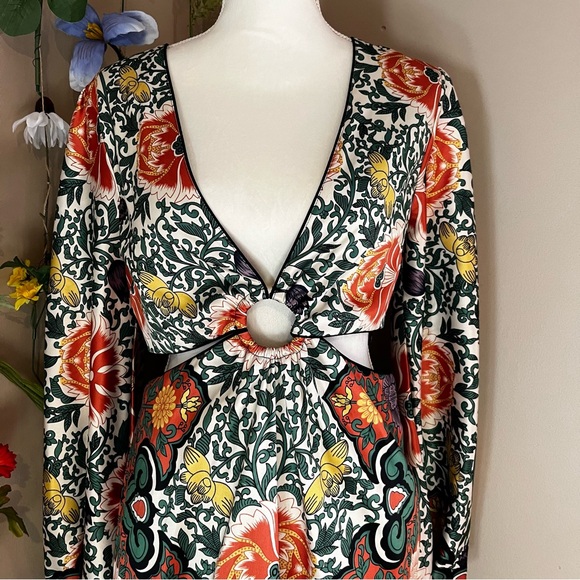 Let Me Be Floral Cut-Out Mini Dress from Anthropologie, Medium - Picture 4 of 11